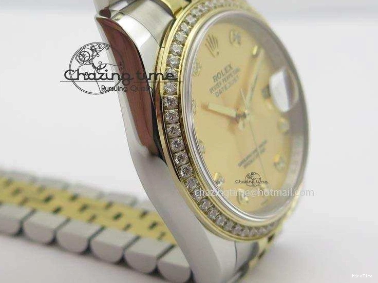 MiroTime 1219 HighPerformance DateJust 116234 BP Best Edition SS YG Gold Dial Diamond Markers On SS Bracelet A2824 V 3940